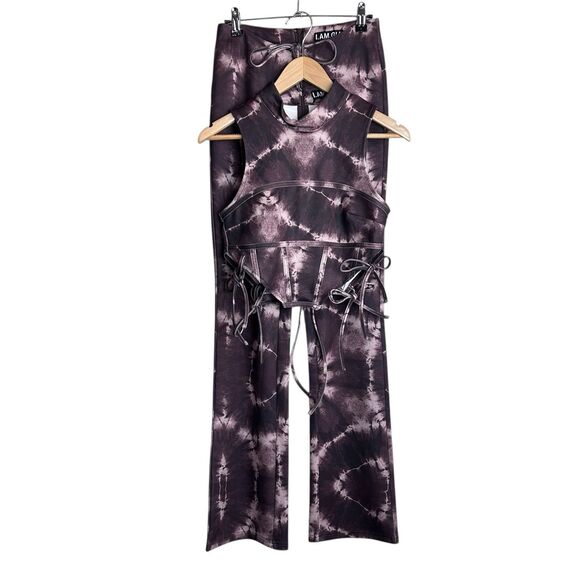 I.AM.GIA Pants - I AM GIA matching Set Size XS Crops Top Flared Pants Tan Tie Dye Festival Y2K